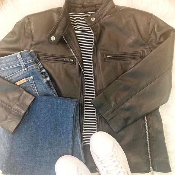 Jackets & Blazers - Genuine Leather Racer Style Jacket